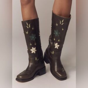 Frye Campus 14L Boots Green Floral